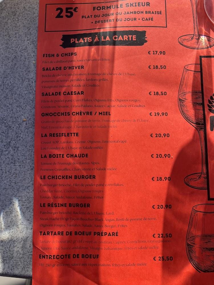 Restaurant la Résinière - Menu Image 1